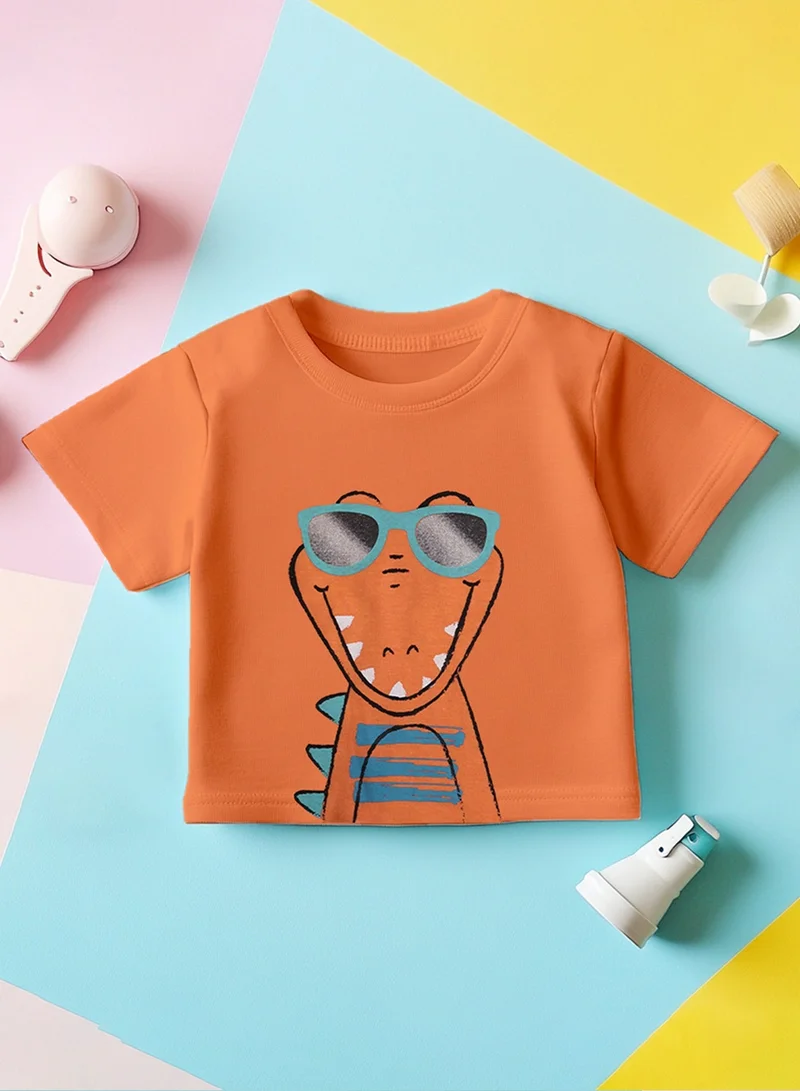 لؤي تي شيرتات LUAY من القطن العضوي بنسبة 100% للأولاد والبنات بأنماط احتفالية بأكمام قصيرة بألوان وأنماط نابضة بالحياة للأطفال والأطفال الصغار - مقاس عادي